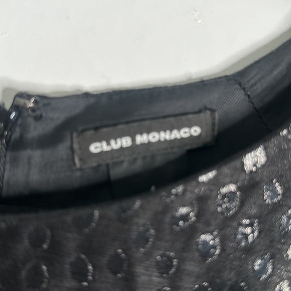 Club Monaco black slik blend mini dress size 6 shiny party - Picture 8 of 13